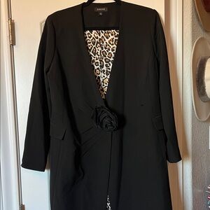 Cache Black Blazer with Rosette Accent
